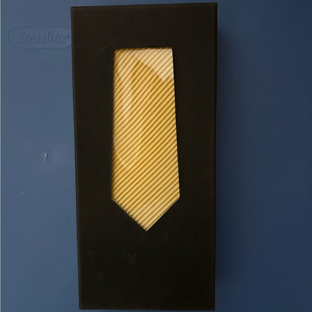 Antonio Ricci Couture Classic Yellow Striped Tie, NIB!
